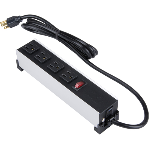 Indoor Brushed Aluminum Power Bar, 4 Outlet(s), 6' Northern Industrial Supply Inc.