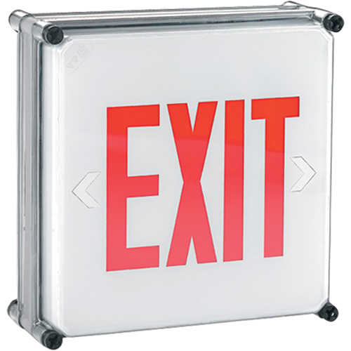 Aqua NEMA 4x Exit Signs, LED, Hardwired, 11-3/4" L x 11-3/4" W, English Northern Industrial Supply Inc.