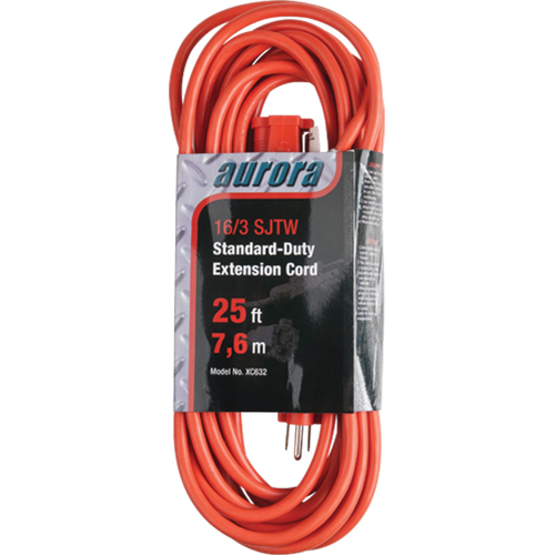Extension Cord, Indoor/Outdoor, SJTW, 16/3 AWG, 13 A, 25' Northern Industrial Supply Inc.