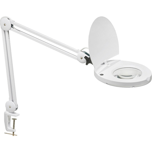 Lampe loupe DEL avec support en A, Dioptrie 3, Ampoule DEL, Bras de 47", Pinces serre-joints, Blanc Northern Industrial Supply Inc.