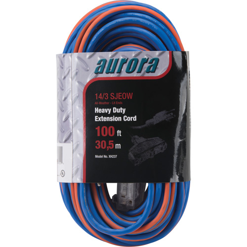 TPE-Rubber Extension Cord with Light Indicator, All-Weather, SJEOW, 14/3 AWG, 13 A, 3 Outlet(s), 100' Northern Industrial Supply Inc.