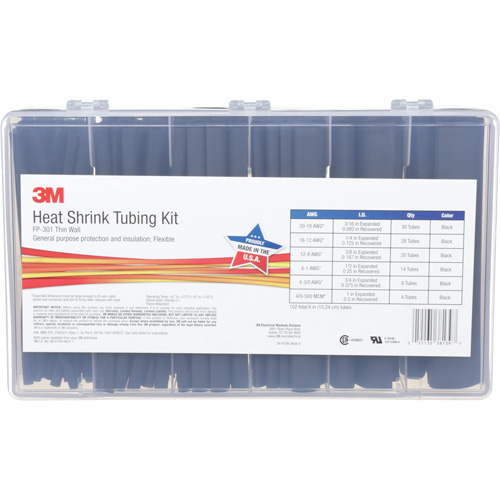 Tube thermor&eacute;tractable, Paroi mince, 6", 1" (2,54cm) - 0,1875" (0,48cm) Northern Industrial Supply Inc.