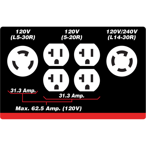 G&eacute;n&eacute;ratrice &agrave; essence &agrave; d&eacute;marreur &eacute;lectrique, 10000 W de surtension, 7500 W nominale, 120 V/240 V, R&eacute;servoir de 25 L Northern Industrial Supply Inc.