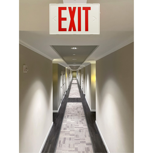 Exit Sign, LED, Battery Operated/Hardwired, 12-1/5" L x 7-1/2" W, English Northern Industrial Supply Inc.