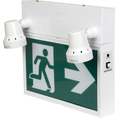 Running Man Sign with Security Lights, LED, Battery Operated/Hardwired, 12-1/10" L x 11" W, Pictogram Northern Industrial Supply Inc.