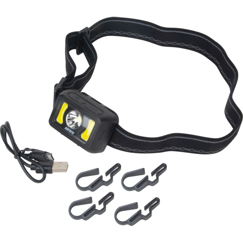 Headlamp, LED, 350 Lumens, 2 Hrs. Run Time, Rechargeable Batteries Northern Industrial Supply Inc.