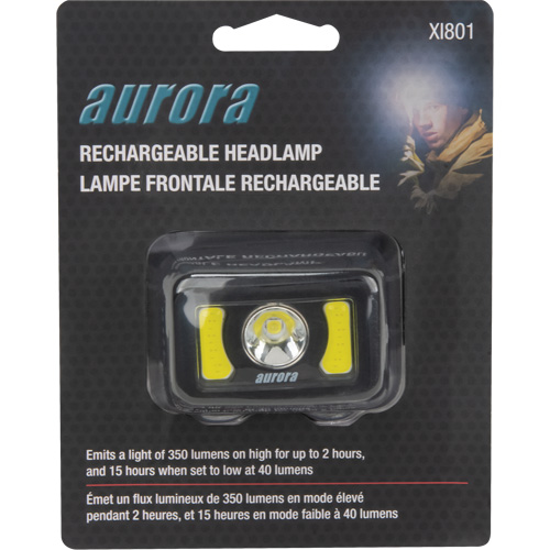 Headlamp, LED, 350 Lumens, 2 Hrs. Run Time, Rechargeable Batteries Northern Industrial Supply Inc.