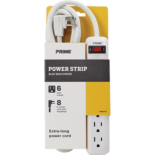 Power Strip, 6 Outlet(s), 8', 15 A, 1875 W, 125 V Northern Industrial Supply Inc.