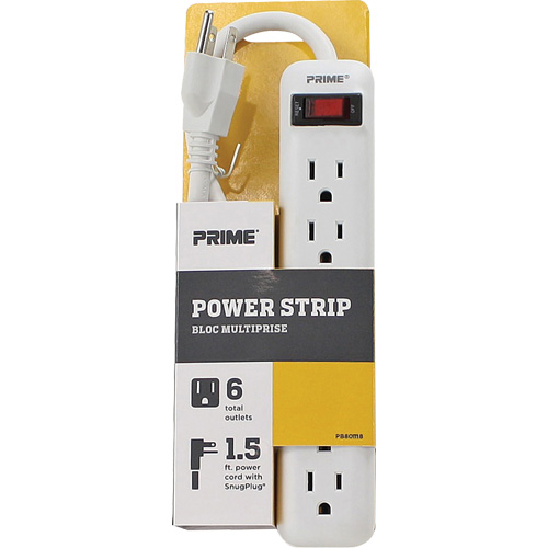 Power Strip, 6 Outlet(s), 1-1/2', 15 A, 1875 W, 125 V Northern Industrial Supply Inc.