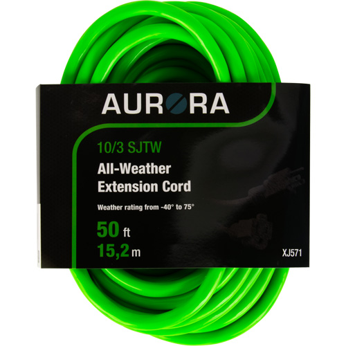 Industrial Extension Cord, All-Weather, SJTW, 10/3 AWG, 15 A, 50' Northern Industrial Supply Inc.
