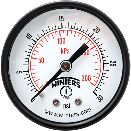 Manom&egrave;tre &eacute;conomique,  2", 0 - 30 psi, Fixation arri&egrave;re, Analogique Northern Industrial Supply Inc.