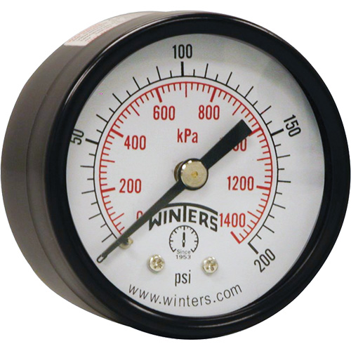 Manom&egrave;tre &eacute;conomique,  2", 0 - 200 psi, Fixation arri&egrave;re, Analogique Northern Industrial Supply Inc.