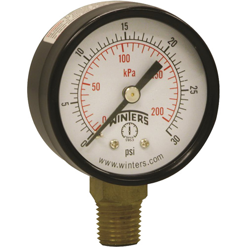 Manom&egrave;tre &eacute;conomique,  2", 0 - 30 psi, Fixation inf&eacute;rieure, Analogique Northern Industrial Supply Inc.