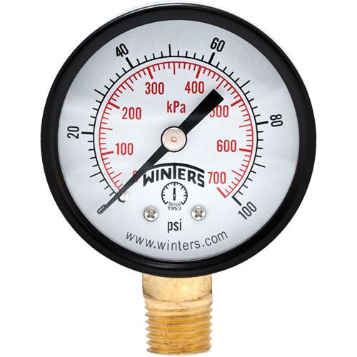 Manom&egrave;tre &eacute;conomique,  2", 0 - 100 psi, Fixation inf&eacute;rieure, Analogique Northern Industrial Supply Inc.