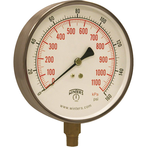 Manom&egrave;tre pour entrepreneur,  4-1/2", 0 - 160 psi, Fixation inf&eacute;rieure, Analogique Northern Industrial Supply Inc.