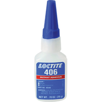 Adh&eacute;sif instantan&eacute; Prism 406, Transparent, Bouteille, 0,7 liq. oz. Northern Industrial Supply Inc.
