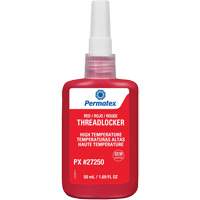 Adh&eacute;sif frein-filet pour temp&eacute;ratures &eacute;lev&eacute;es, Rouge, &eacute;lev&eacute;, 50 ml, Bouteille Northern Industrial Supply Inc.