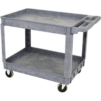JPTC-3624 Chariot d'atelier robuste en polypropyl&egrave;ne, 2 niveaux, 46" la x 25-1/2" p x 33-1/4" h, 500 lb Cap Northern Industrial Supply Inc.