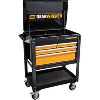 Utility Cart, 4 Drawers, 33" L x 21" W x 42" H, Black/Orange Northern Industrial Supply Inc.