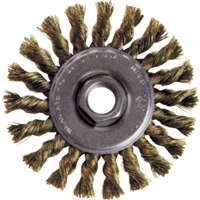 Brosse rotative &agrave; fils nou&eacute;s pour petites meuleuses haute vitesse, Dia. 4", Fils 0,02", Arbre 5/8"-11, Acier Northern Industrial Supply Inc.