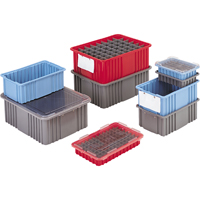 Divider Box&reg; Containers, Polyethylene, 10.8" W x 8.3" D x 2.5" H, Grey Northern Industrial Supply Inc.