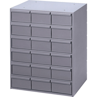 Industrial Drawer Cabinets, 18 Drawers, 17-1/4" W x 11-5/8" D x 21-1/4" H, Grey Northern Industrial Supply Inc.
