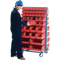 Double-Sided Mobile Bin Rack, Double-sided, 96 bins, 36" W x 24" D x 63" H Northern Industrial Supply Inc.