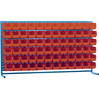 Louvered Rack with Bins, 72 Bins, 72" W x 15" D x 40" H Northern Industrial Supply Inc.