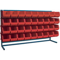 Louvered Rack with Bins, 36 Bins, 72" W x 15" D x 40" H Northern Industrial Supply Inc.