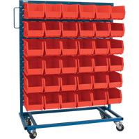 Single-Sided Mobile Bin Rack, Single-sided, 36 bins, 36" W x 16" D x 46-1/2" H Northern Industrial Supply Inc.