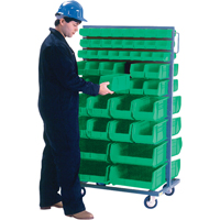 Double-Sided Mobile Bin Rack, Double-sided, 96 bins, 36" W x 24" D x 63" H Northern Industrial Supply Inc.