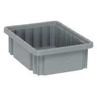 Divider Box&reg; Containers, Plastic, 10.9" W x 8.3" D x 3.5" H, Grey Northern Industrial Supply Inc.
