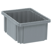 Divider Box&reg; Containers, Plastic, 10.9" W x 8.3" D x 5" H, Grey Northern Industrial Supply Inc.