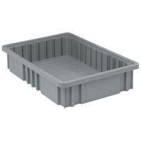 Divider Box&reg; Containers, Plastic, 16.5" W x 10.9" D x 3.5" H, Grey Northern Industrial Supply Inc.