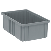 Divider Box&reg; Containers, Plastic, 16.5" W x 10.9" D x 6" H, Grey Northern Industrial Supply Inc.
