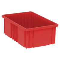 Divider Box&reg; Containers, Plastic, 16.5" W x 10.9" D x 6" H, Red Northern Industrial Supply Inc.