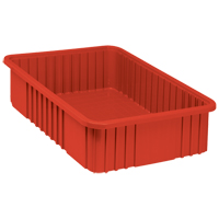 Divider Box&reg; Containers, Plastic, 22.5" W x 17.5" D x 6" H, Red Northern Industrial Supply Inc.