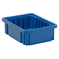 Divider Box&reg; Containers, Plastic, 10.9" W x 8.3" D x 3.5" H, Blue Northern Industrial Supply Inc.