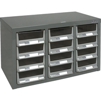 KPC-100 Parts Cabinet, Galvanized Steel, 12 Drawers, 23" x 11-2/5" x 13-4/5", Grey Northern Industrial Supply Inc.
