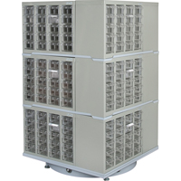 Heavy-Duty Industrial Carousel Drawer Cabinet, Steel, 240 Drawers, 27" W x 27" D x 48" H, Grey Northern Industrial Supply Inc.
