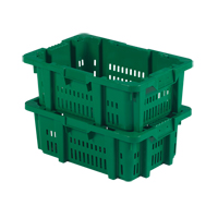 Contenant en plastique Stack-N-Nest pour la manutention des aliments, 16" x 23,9" x 8,8", Vert Northern Industrial Supply Inc.