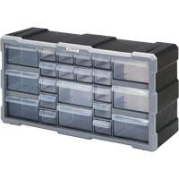 Drawer Cabinet, Plastic, 22 Drawers, 19-1/2" x 6-1/4" x 10", Black Northern Industrial Supply Inc.