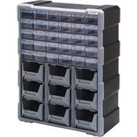 Drawer Cabinet, Plastic, 39 Drawers, 15" x 6-1/4" x 18-3/4", Black Northern Industrial Supply Inc.