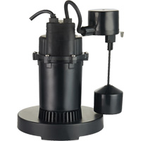 Thermoplastic Submersible Sump Pump, 2560 GPH, 115 V, 4.6 A, 1/3 HP Northern Industrial Supply Inc.