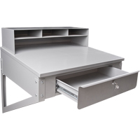 Wall-Mounted Shop Desk, 34-1/2" W x 28" D x 31" H, Grey Northern Industrial Supply Inc.