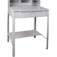 Open Floor Style Shop Desk, 34-1/2" W x 30" D x 53" H, Grey Northern Industrial Supply Inc.