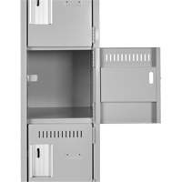 Clean Line Lockerette, 6 -tier, Bank of 4, 48" x 18" x 82", Steel, Charcoal, Rivet (Assembled) Northern Industrial Supply Inc.