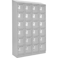 Clean Line Lockerette, 6 -tier, Bank of 4, 48" x 18" x 82", Steel, Grey, Rivet (Assembled) Northern Industrial Supply Inc.