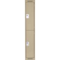 Clean Line Lockers, 2 -tier, 12" x 18" x 72", Steel, Beige, Rivet (Assembled) Northern Industrial Supply Inc.