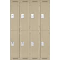 Clean Line Lockers, 2 -tier, Bank of 4, 48" x 18" x 72", Steel, Beige, Rivet (Assembled) Northern Industrial Supply Inc.